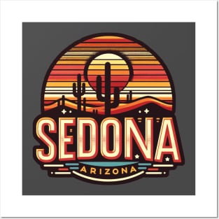 Vintage Sedona Arizona Sunset - Retro Desert Art Posters and Art